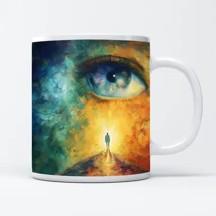 Giant Eye Human Silhouette Surreal Oil Painting