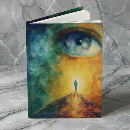 Giant Eye Human Silhouette Surreal Oil Painting