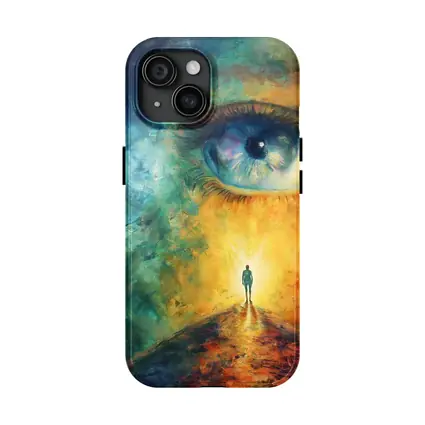 Giant Eye Human Silhouette Surreal Oil Painting