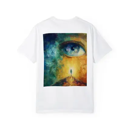 Giant Eye Human Silhouette Surreal Oil Painting