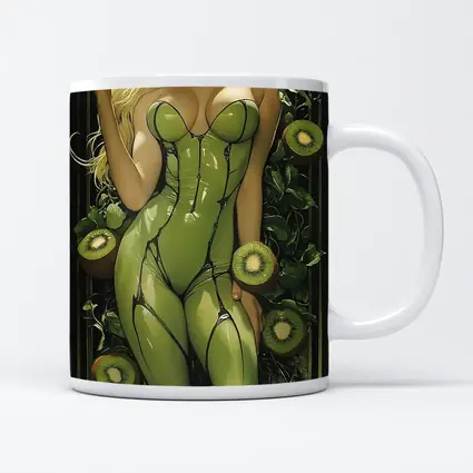 Art Nouveau Blonde Woman Kiwi Green Suit