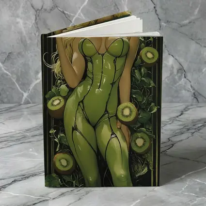 Art Nouveau Blonde Woman Kiwi Green Suit