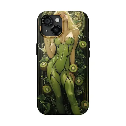 Art Nouveau Blonde Woman Kiwi Green Suit