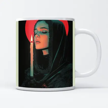 Dark Gothic Woman Candle Red Halo