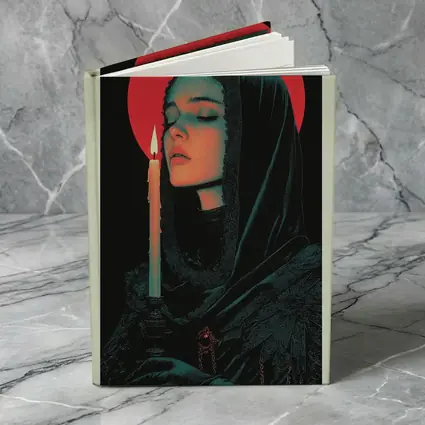 Dark Gothic Woman Candle Red Halo