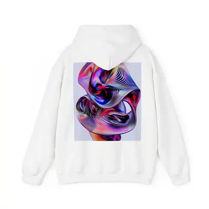 Iridescent Abstract Fluid Sculpture On Gray