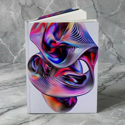 Iridescent Abstract Fluid Sculpture On Gray