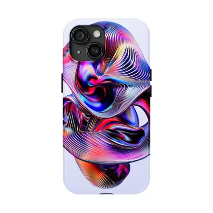 Iridescent Abstract Fluid Sculpture On Gray