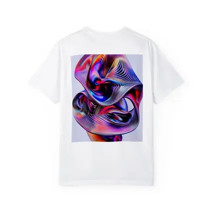 Iridescent Abstract Fluid Sculpture On Gray