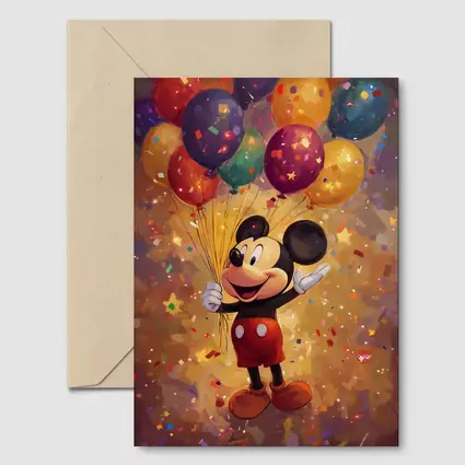 Mickey Mouse Balloons Confetti Celebration Art