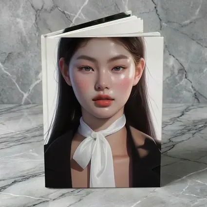 Asian Woman Portrait Digital Art White Background