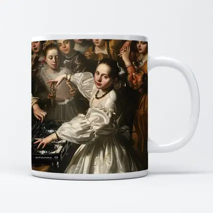 Baroque Woman DJ Spinning at Party