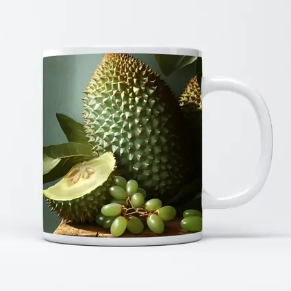 Durian Fruit And Green Grapes Still Life
