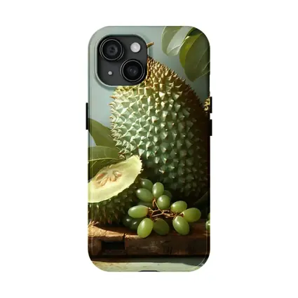 Durian Fruit And Green Grapes Still Life
