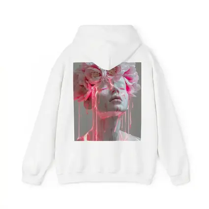 White Sculpture Peony Crown Pink Dripping Art