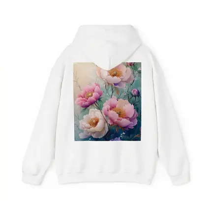 Pink Peony Flowers Soft Teal Background Art
