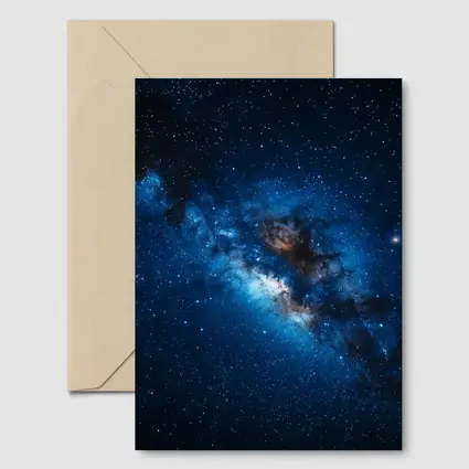 Milky Way Galaxy Deep Blue Starry Night