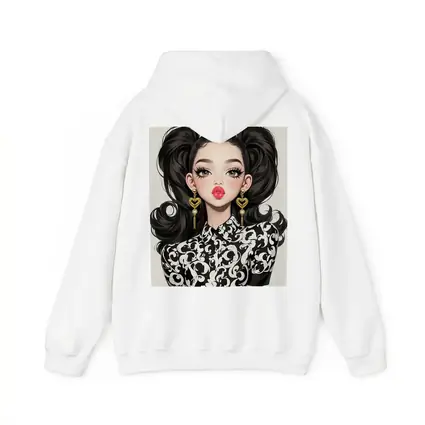 Fashion Girl Portrait Black White Baroque Style