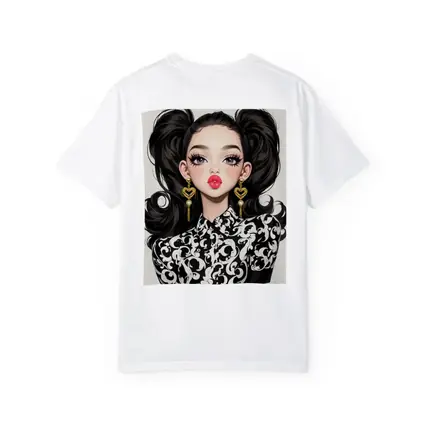 Fashion Girl Portrait Black White Baroque Style