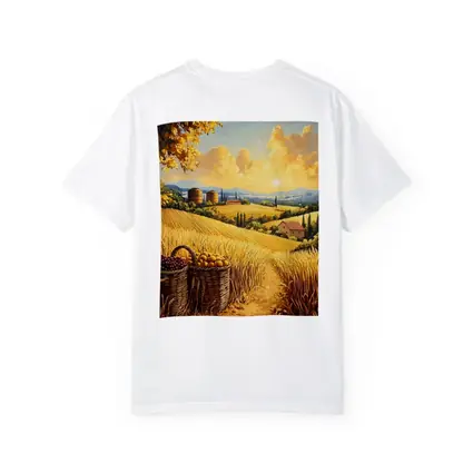 Golden Wheat Fields Tuscany Harvest Sunset Painting