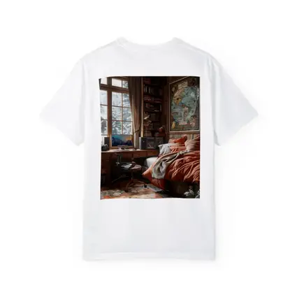 Cozy Wooden Cabin Bedroom With World Map