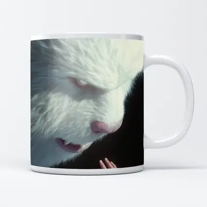 Giant White Bear Looming Over Human Hand