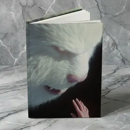 Giant White Bear Looming Over Human Hand