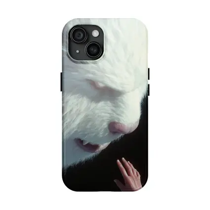 Giant White Bear Looming Over Human Hand
