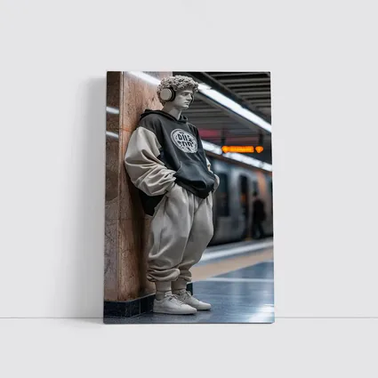 Greek Statue Hoodie Subway Station Urban