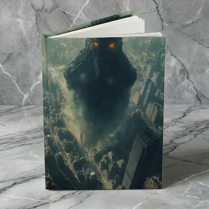 Dark Giant Monster Rising Over City