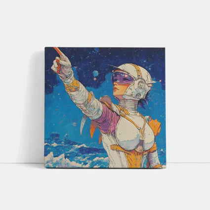 Anime Space Girl Pointing Cosmic Ocean