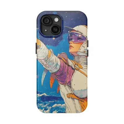 Anime Space Girl Pointing Cosmic Ocean