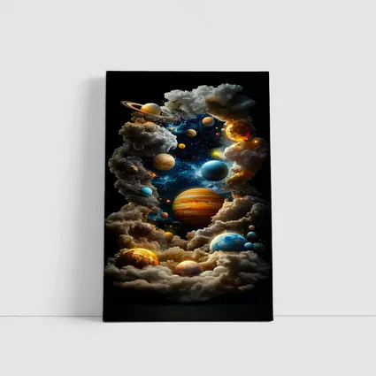 Solar System Planets Swirling Cloud Galaxy