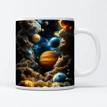 Solar System Planets Swirling Cloud Galaxy
