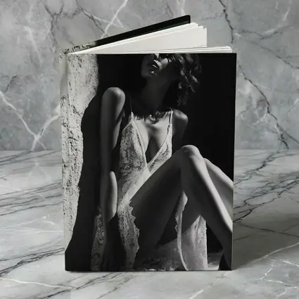 Black and White Woman Lace Dress Portrait