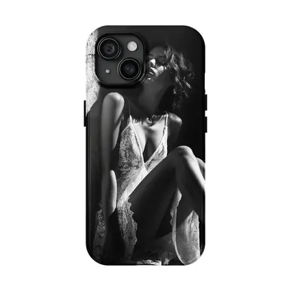 Black and White Woman Lace Dress Portrait