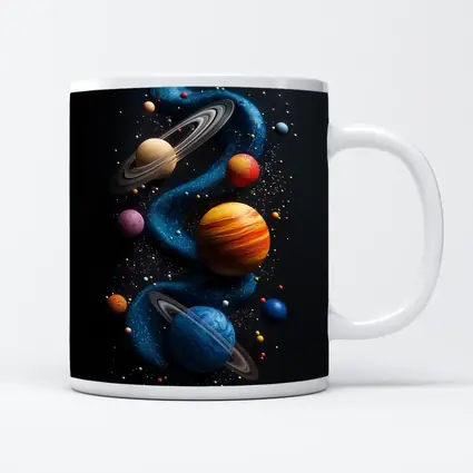 Solar System Planets Swirling Dark Background