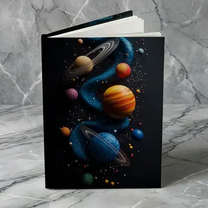 Solar System Planets Swirling Dark Background