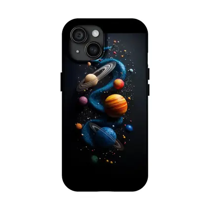 Solar System Planets Swirling Dark Background