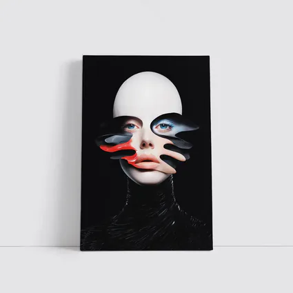 Surreal Female Face Abstract Dark Background