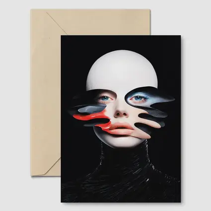 Surreal Female Face Abstract Dark Background