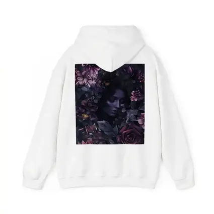 Dark Floral Woman Portrait Purple Roses