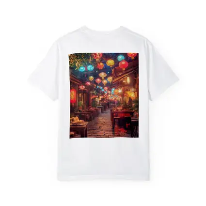 Chinese Lanterns Glowing Over Ancient Street