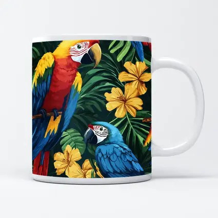 Scarlet Macaw Blue Parrot Tropical Jungle