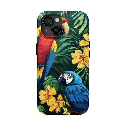 Scarlet Macaw Blue Parrot Tropical Jungle