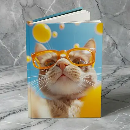 Orange Tabby Cat Wearing Yellow Sunglasses Sky