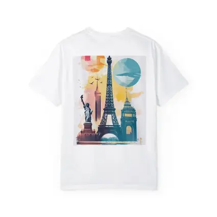 World Landmarks Travel Watercolor Collage Art
