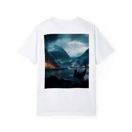 Viking Longship Dark Fjord Battle Scene
