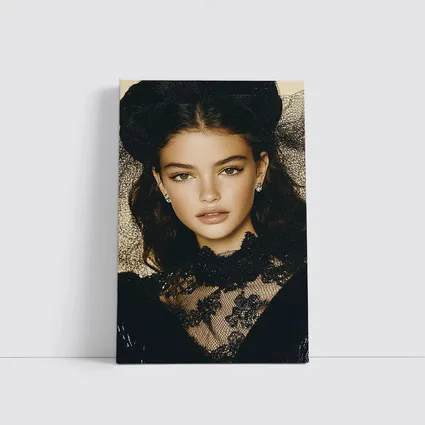 Young Woman Black Lace Fashion Portrait