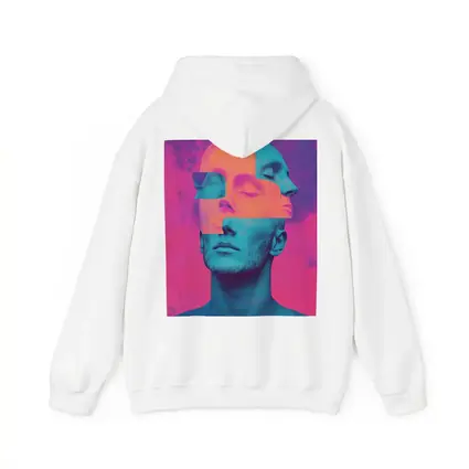 Fragmented Male Face Neon Pop Art